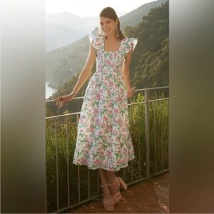 EUC Hill House Home Ellie Nap Dress in pink roses size L